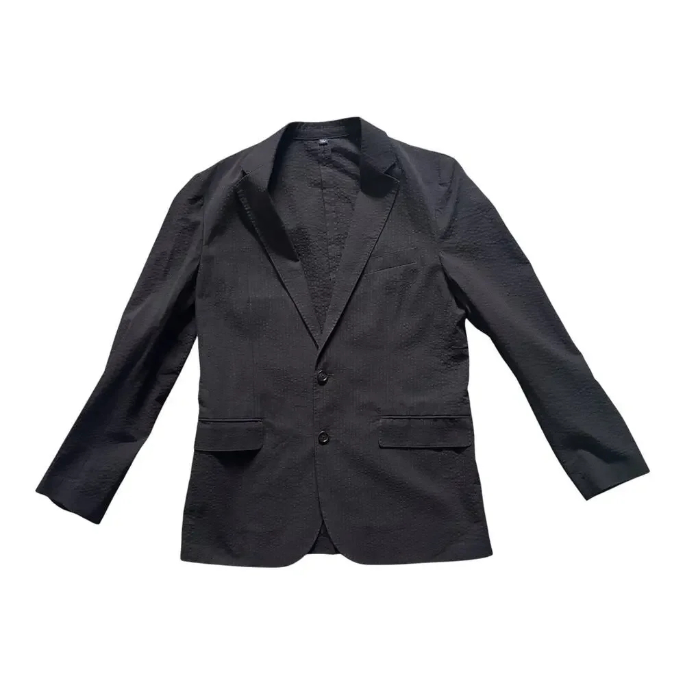 NWT J CREW LUDLOW BLACK SEERSUCKER SUIT SIZE 40